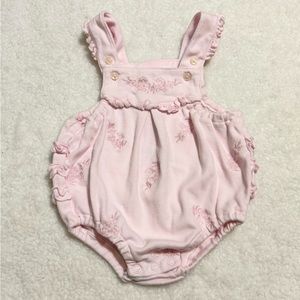 Pink embroidered bubble - 0/3 months